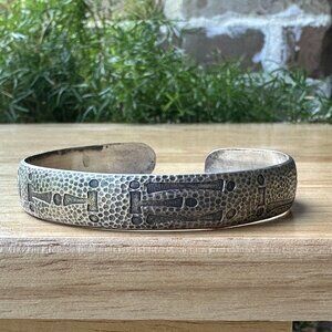 VTG Sterling Silver JJ WHITE Wohelo Campfire Girls Bangle Bracelet 21.4g Sz 7.25
